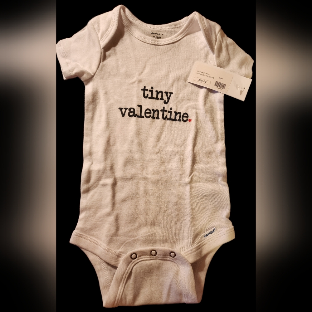 TINY VALENTINE GERBER ONESIE 3-6 MONTHS  NWT